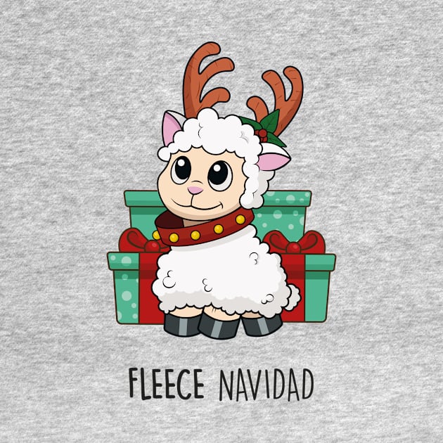 Fleece Navidad | Cute Christmas Pun Tshirt | Sheep Joke by Sarah's Simulacrum